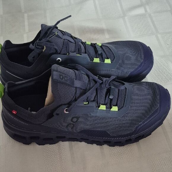 On Running Men's Dark Purple and Lime Athletic Shoes - Picture 12 of 16